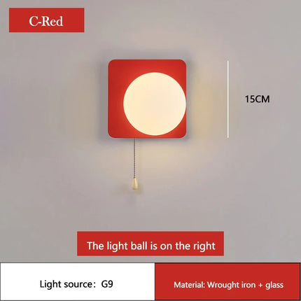 Applique murale LED moderne en verre avec interrupteur pour chambre d'enfant — LZ4X9T2