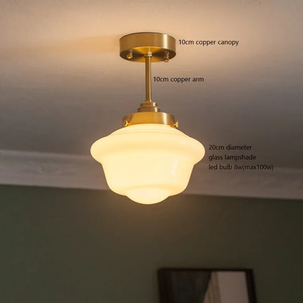Suspension LED en verre avec prise cuivre style nordique moderne — LZ4X9B