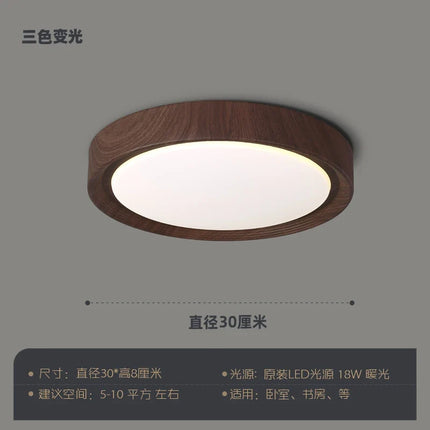 Plafonnier LED nordique en bois et fer décoratif — LZ4X9Q2