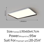 Rectangulaire L90x60cm / Blanc chaud Pas de télécommande