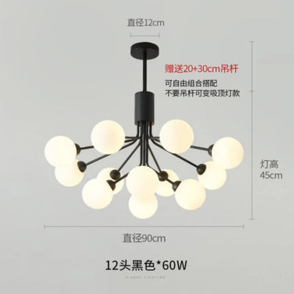 Lustre suspension en verre style nordique pour restaurant et salon — LZ4X9Q2N