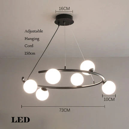 Lustre créatif en fer et verre pour décoration intérieure tendance — LZ4X9T