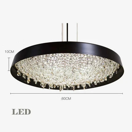 Lustre moderne noir et blanc en cristal pour intérieur — LZ4X9T