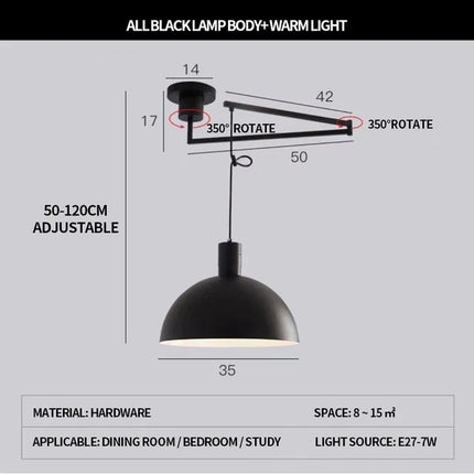Lustre pliable télescopique au design nordique contemporain — LZ4X9M