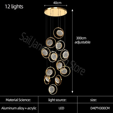 Lustre LED minimaliste en anneau pour villa — LZ4X9T2