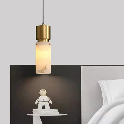 Lustre suspension en marbre naturel avec cordon ajustable — LZ4D7Q2