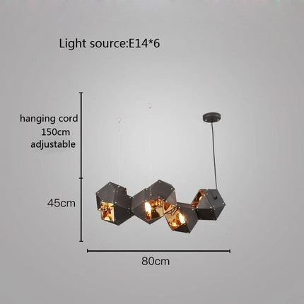 suspension led cube art déco style assorti 	 saison