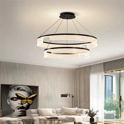Lustre circulaire LED en aluminium et acrylique pour intérieur — LZ4X9P2