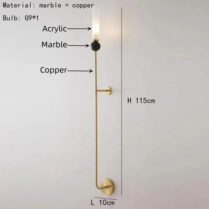 Applique murale sphère en marbre naturel — LZ4X9T2