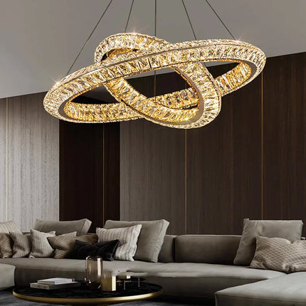 Lustre en cristal doré au design postmoderne pour intérieur raffiné — LZ4X9J