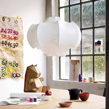 Lustre LED intérieur style wabi-sabi en soie japonaise — LZ4X9M
