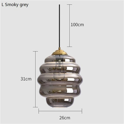 Suspension en verre teinté au design moderne pour éclairage intérieur — LZ4X9T