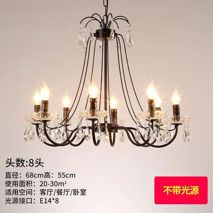 Lustre rétro créatif en fer et cristal style américain — LZ4X9P2