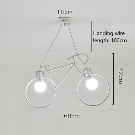 Suspension moderne en fer forme de vélo pour décoration intérieure — LZ4X9T