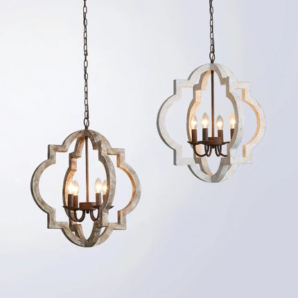 Lustre vintage en bois massif pour intérieur élégant — LZ4P9XQ