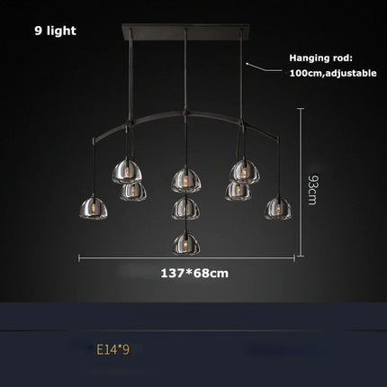 Lustre rétro américain en laiton et cristal pour éclairage élégant — LZ4N7Q2M