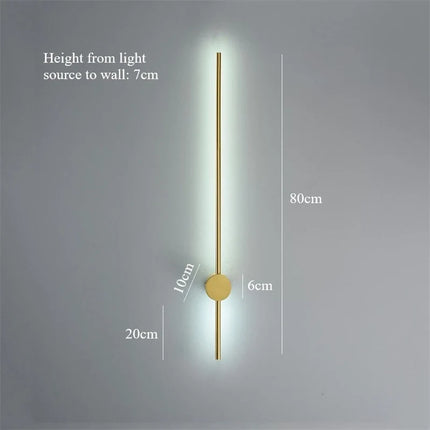 Applique murale LED nordique à tige dorée design moderne simple — LZ7D9X