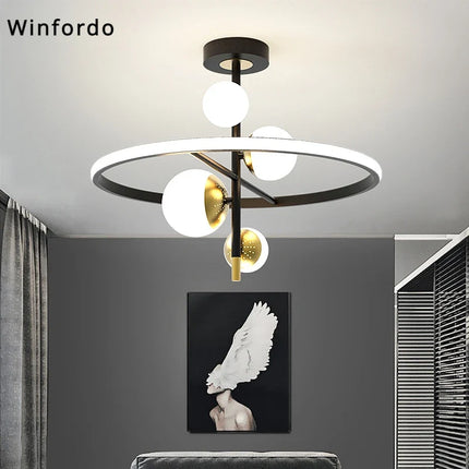 Lustre LED suspension boule style nordique pour intérieur — LZ4X9M