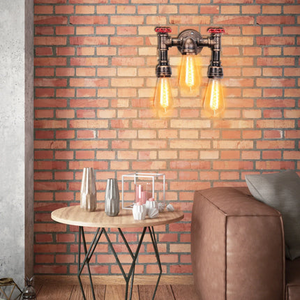 Applique murale vintage steampunk en fer avec tuyau d'eau décoratif — LZ4X9M