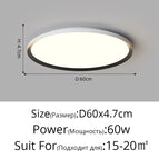 Rond D60x4cm 60W / Blanc chaud Pas de télécommande