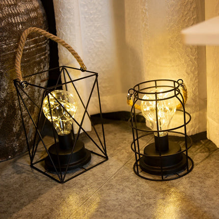 Lampe de table rétro en fer forgé pour bureau et lecture — LZ4P9XJ