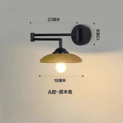 Applique murale japonaise en bois pliable style nordique rétro — LZ4X9P2