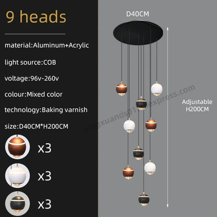 Lustre créatif pour suspension minimaliste et moderne — LZ4X9Q2N