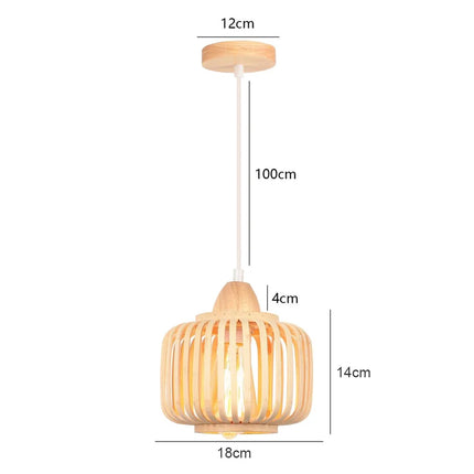 Lustre suspension tissé main en bambou avec LED intégrée — LZ4X9P