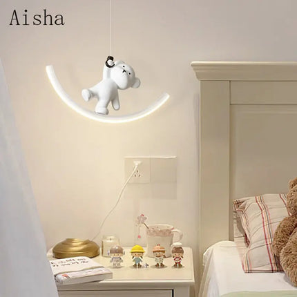Suspension lumineuse enfant motif dauphin et ours — LZ4X9J