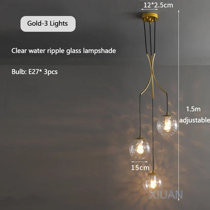 Lustre suspension nordique avec globes en verre laiteux — LZ4P9XQ