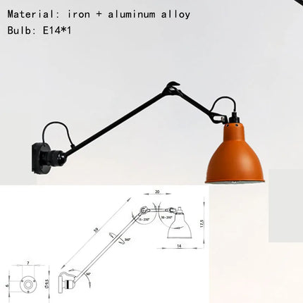 Applique murale rotative en métal avec prise intégrée pour éclairage — LZ4X9J