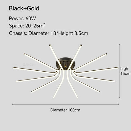 Plafonnier LED en cuivre au style moderne — LZ4X9T1