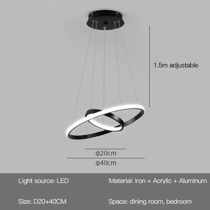 Lustres LED rondes modernes pour salon salle à manger cuisine île Lustre suspension lumières luminaire décor à la maison éclairage intérieur