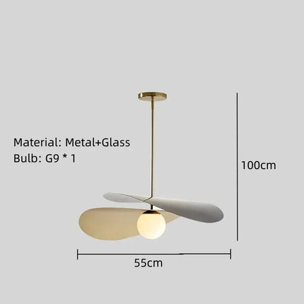 Suspension design en métal avec abat-jour tissu motif lotus style loft — LZ4D9XQ
