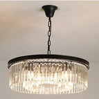 Noir D80cm 12 lumières / Cristal clair