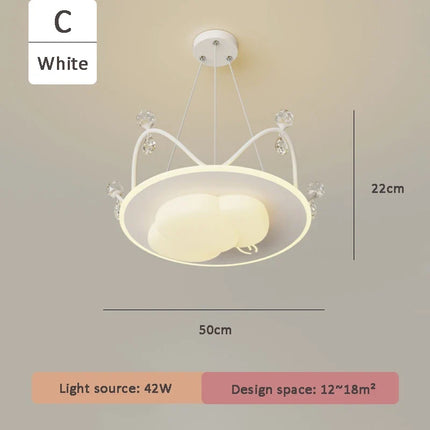 Lustre suspension nuage cristal décoratif pour chambre d'enfant — LZ4QX9