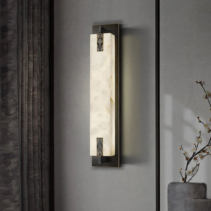 Applique murale LED en laiton et marbre style néo-chinois — LZ4P9XJ