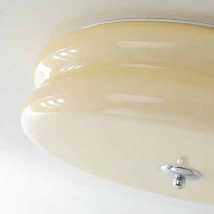 Plafonnier rétro en verre crème pour chambre à coucher — LZ4X9M