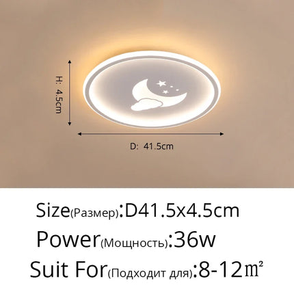 Plafonnier LED créatif lune et nuage style nordique pour enfants — LZ4X9T