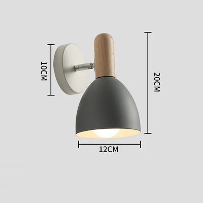 Applique murale en bois E27 pour chambre et cuisine style nordique — LZ4X9T2