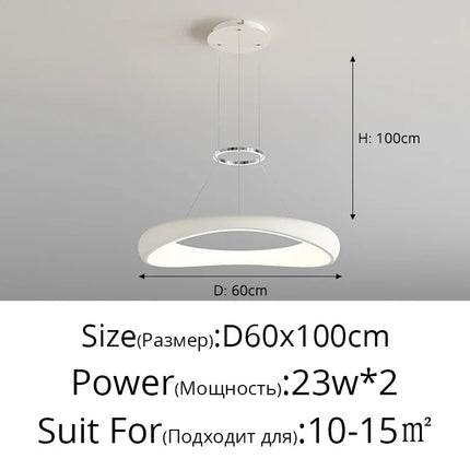 Lustre LED suspension anneau simple style nordique pour restaurant et bar — LZ4F9Q2