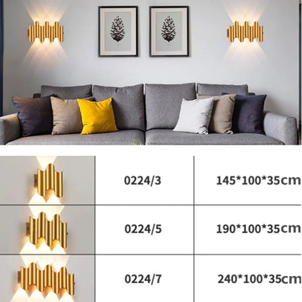 Applique murale LED étanche IP65 pour extérieur et intérieur en aluminium doré — LZ4X9T2