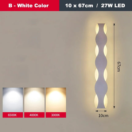 Applique murale LED design vague pour couloir intérieur — LZ4XJ9