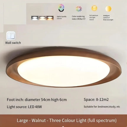 Plafonnier en bois massif au design wabi-sabi pour intérieur lumineux — LZ4X9T2