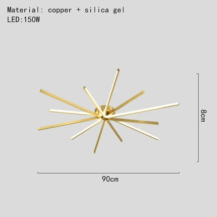 Plafonnier LED en cuivre au design artistique moderne — LZ4X9T2