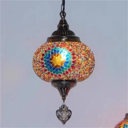 Suspension bohème en verre teinté fait main en Turquie — LZ4X9Q