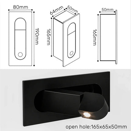 Applique murale LED pliante design moderne avec angle réglable pour hôtel — LZ3X9Q
