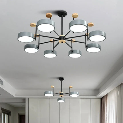 Lustre nordique en fer et bois acrylique pour décoration intérieure — LZ4P9XQ