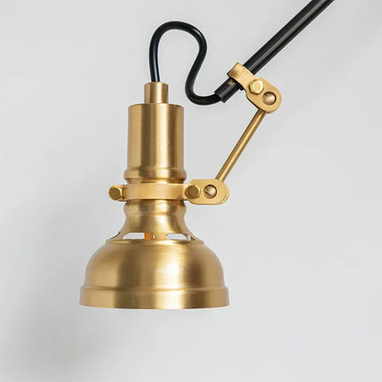 Applique murale nordique rétro en cuivre avec bras oscillant réglable — LZ4X9P2Q