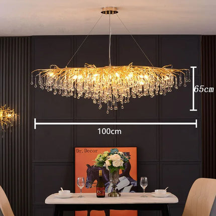 Lustre suspension LED en cristal style nordique élégant — LZ4X9T